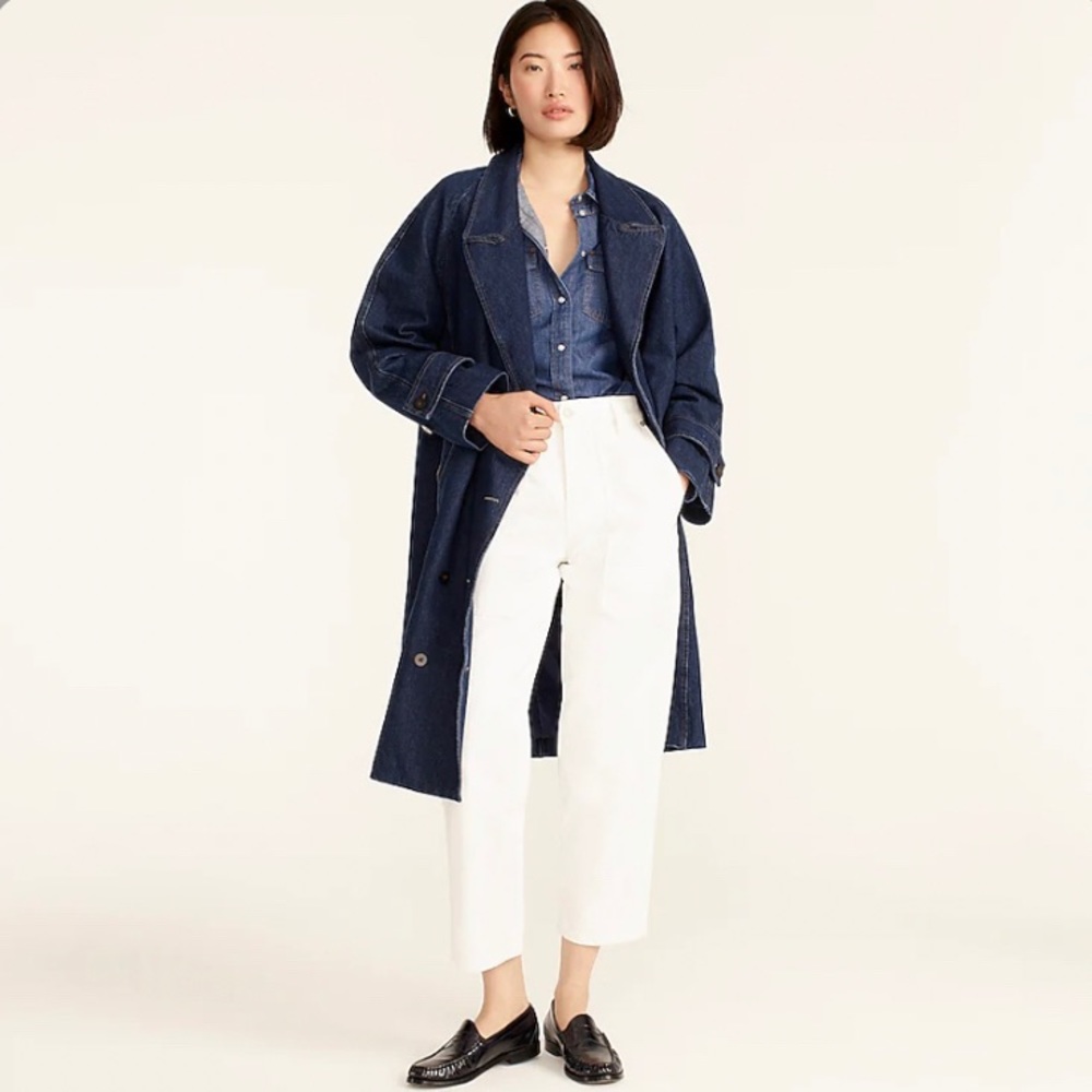 J. Crew NWT High-Rise Patch Pocket Straight-Leg Jean in White‎